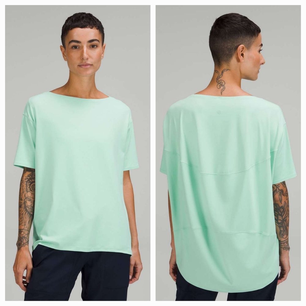 Lululemon Back in Action Short Sleeve T-Shirt Nulu Color Wild Mint Sz 12